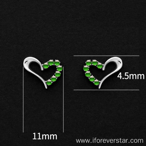 Full Green Color Icy Jadeite Stud Earrings